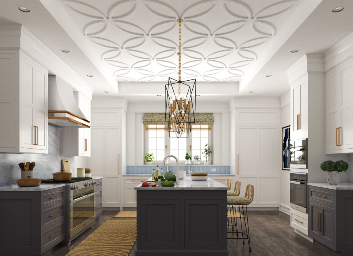 celling decorative panels in kitchen